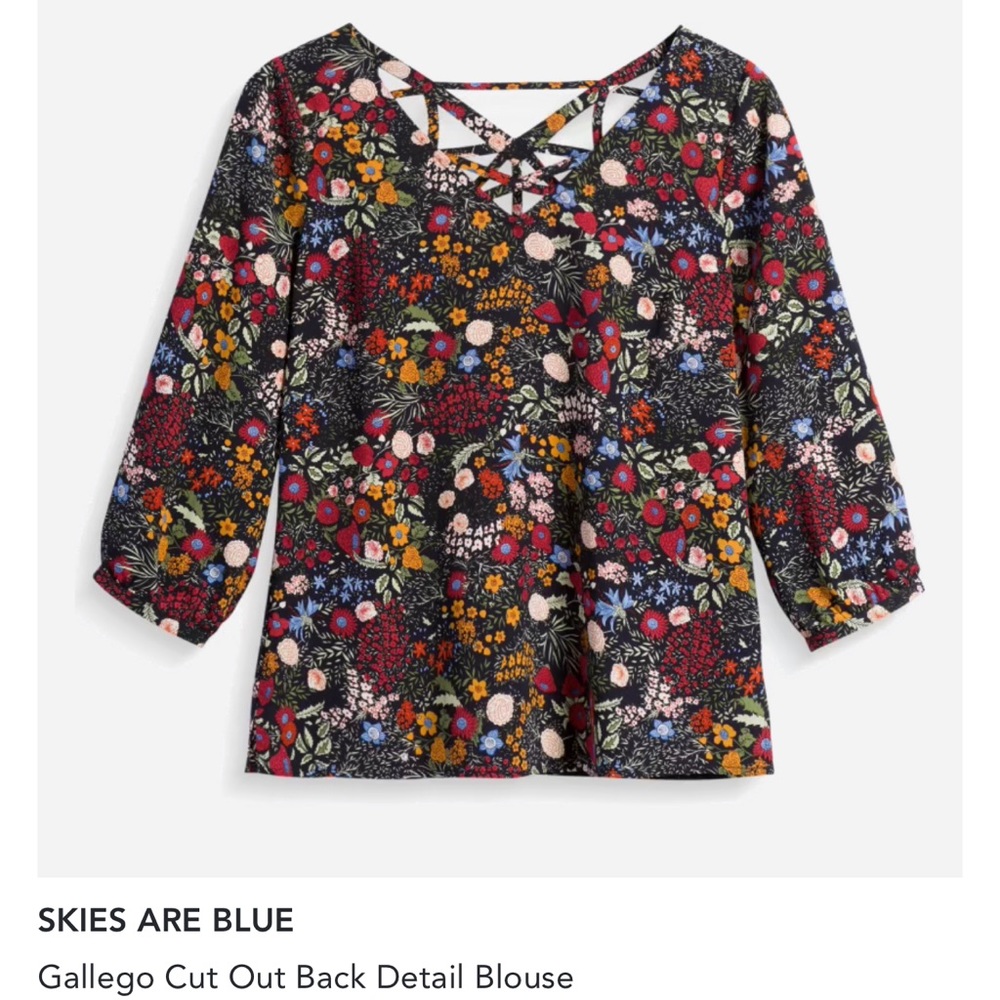 Skies Are Blue XL cut out back detail top